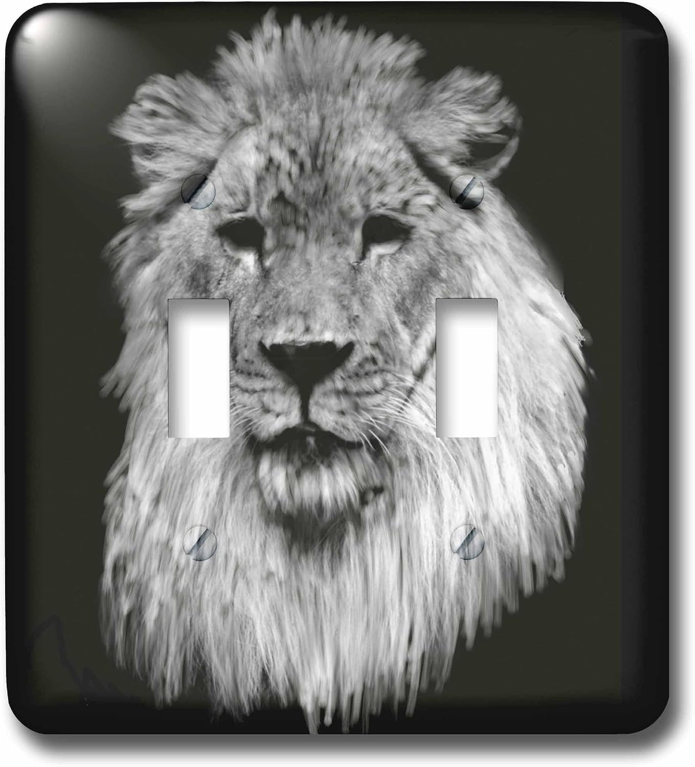 3dRose lsp_36131_1 African Lion. Full Head Painting In Black And White. Single Toggle Switch