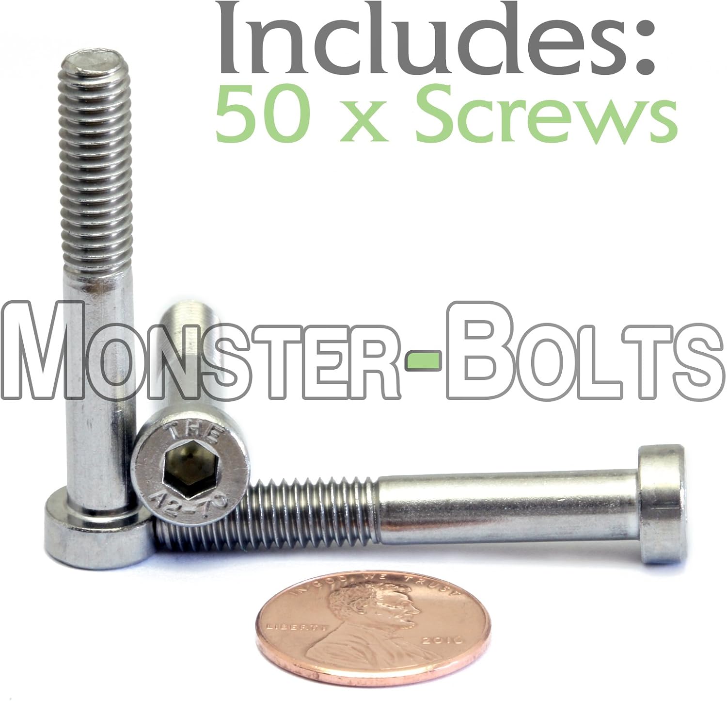 MonsterBolts - M6 x 40mm Low Head Socket Screws, DIN 7984, Stainless Steel, Partial Thread, 50 Pack