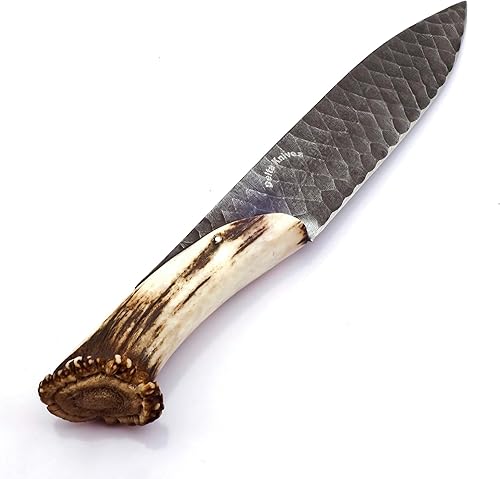 Miniatura 6 de Delta cuchillo Bowie de forja de hoja fija de acero al carbono hecho a mano con mango original de cuerno de ciervo - Mejor para regalo, mejor para