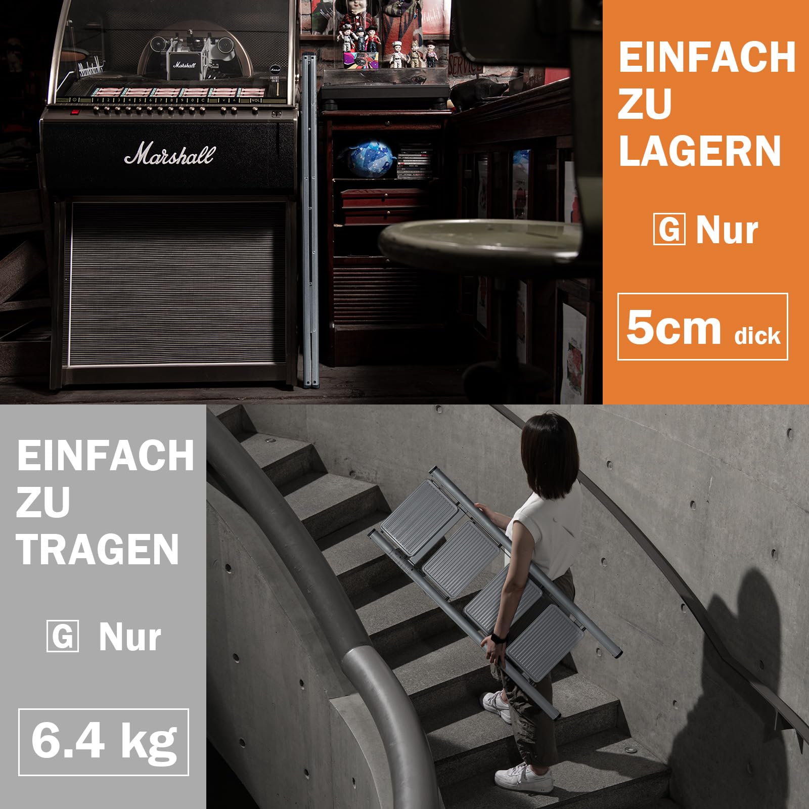 XinSunho Escabeau 4 marches, Escabeau Pliante avec pédale antidérapante, échelle en Acier Robuste, Léger et Portable pour la Maison, Capacité 150kg