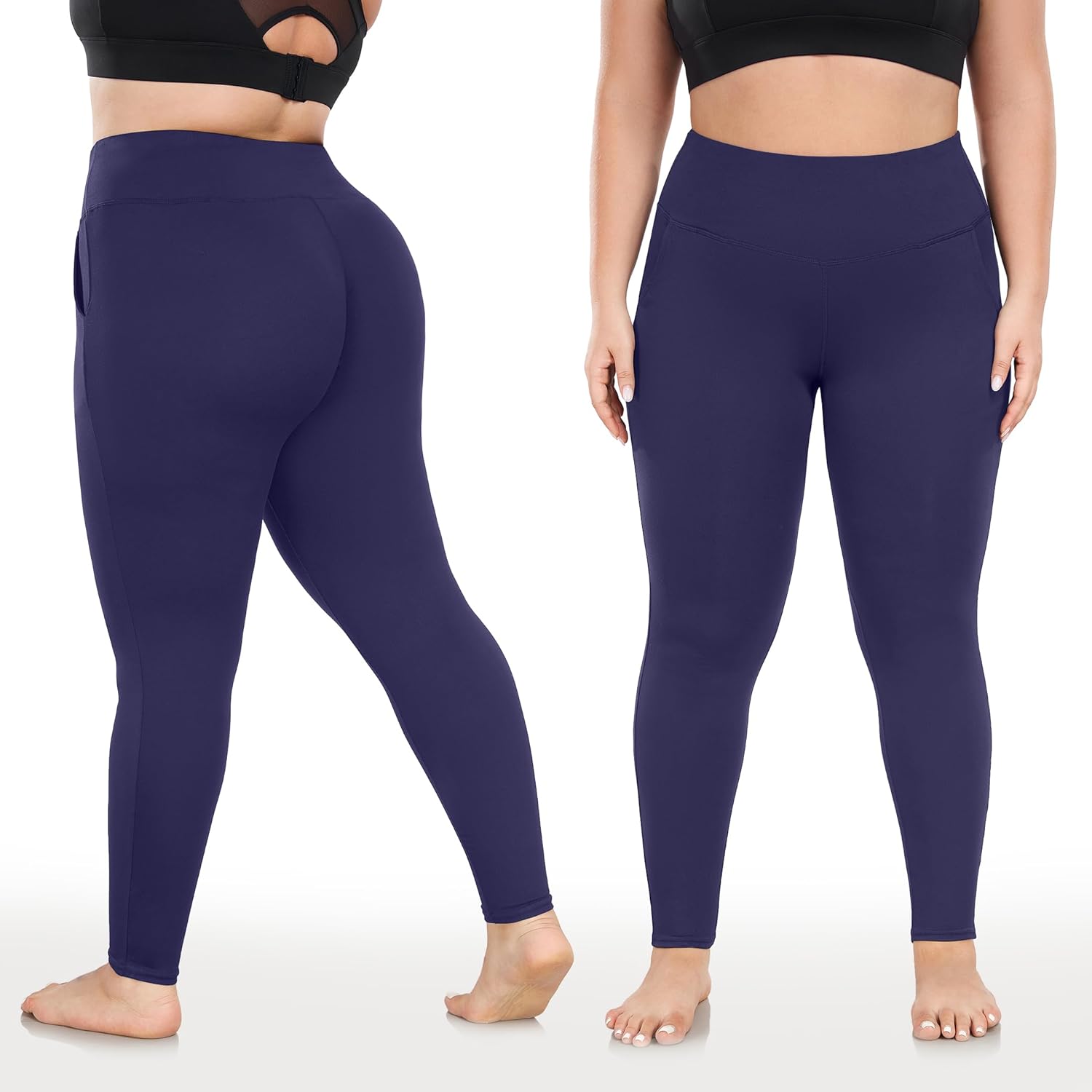 COOTRY Plus Size Leggings for Women with Pockets High Waist Buttery Soft Workout Yoga Pants - Image 2