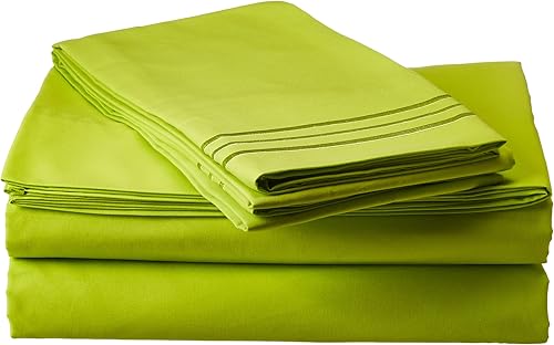 Funda de Edredón de Microfibra de 1800 Hilos Calidad Egipcia, Individual/Individual XL, Negro, Microfibra, Lime, King