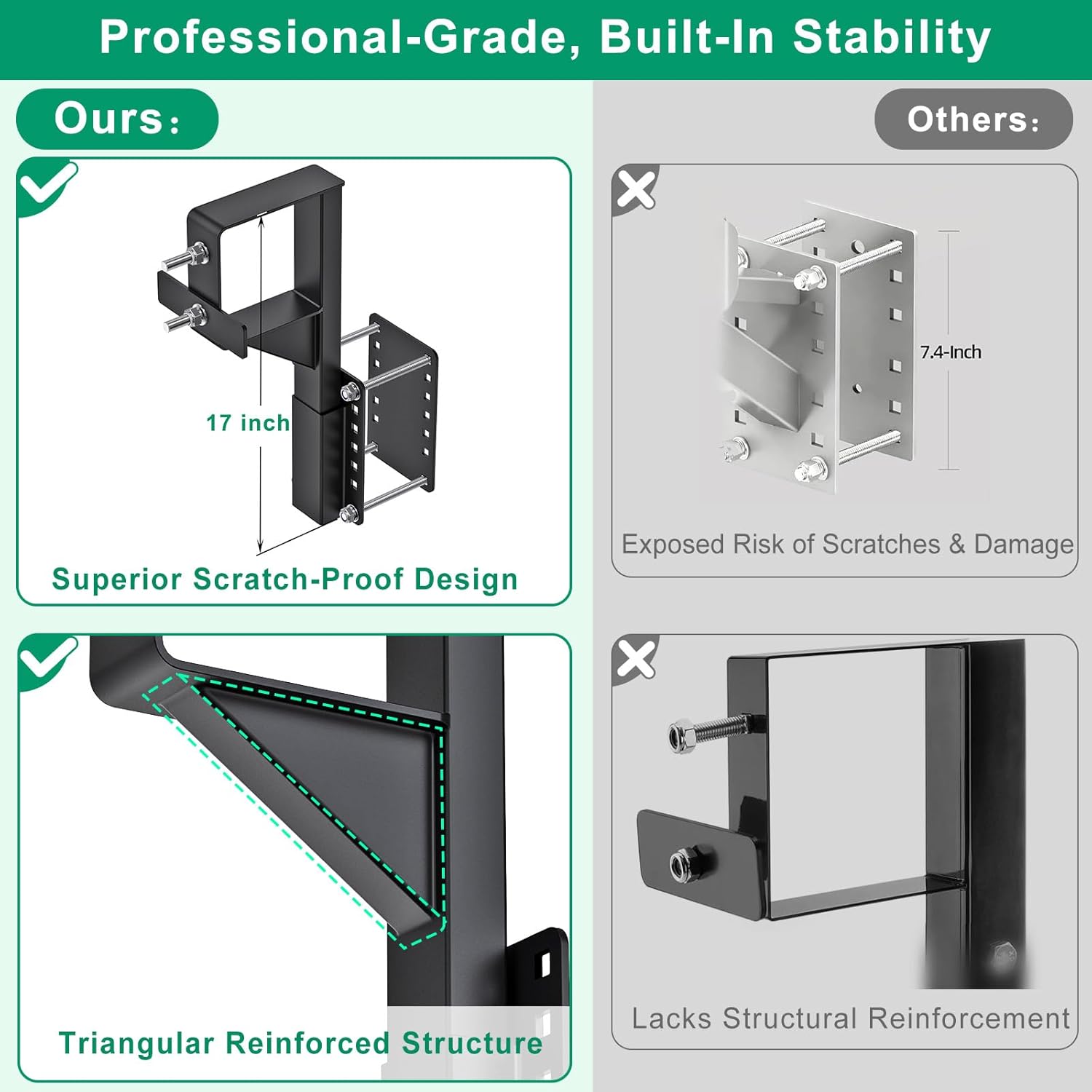 SELEWARE Spare Tire Carrier, 160LBS Heavy Duty Bolt-On Trailer Spare Tire Mount Bracket for 15" & 16" Wheels, Powder Coated Steel Construction, Fits Utility, Camper, RV Trailers (Tongue Under 6"x4")