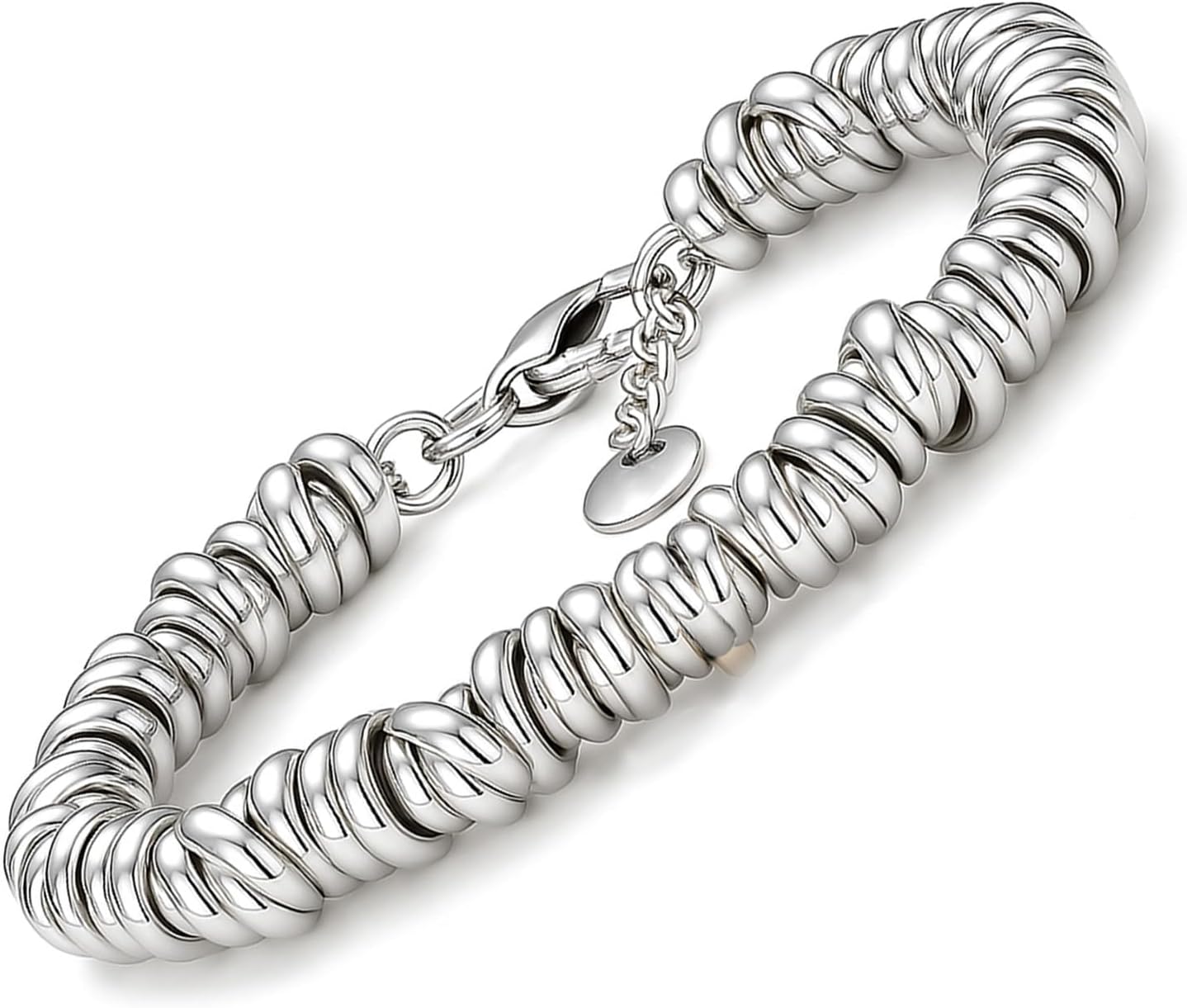 SAGA GIOIELLI® Herenarmband van roestvrij staal, lengte 19,5 5 cm, 24.5 cm (adjustable), Roestvrij staal