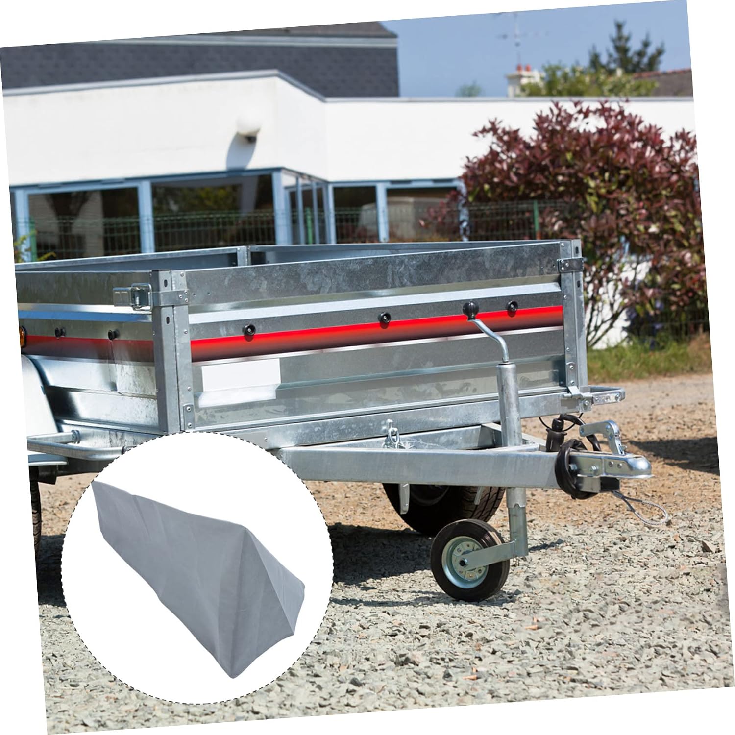 MAGICLULU 1Pc Trailer Cover Rain Protection for Outdoor Use Durable Grey Cover Fits Trailers Keeps Your Trailer Clean and Dry