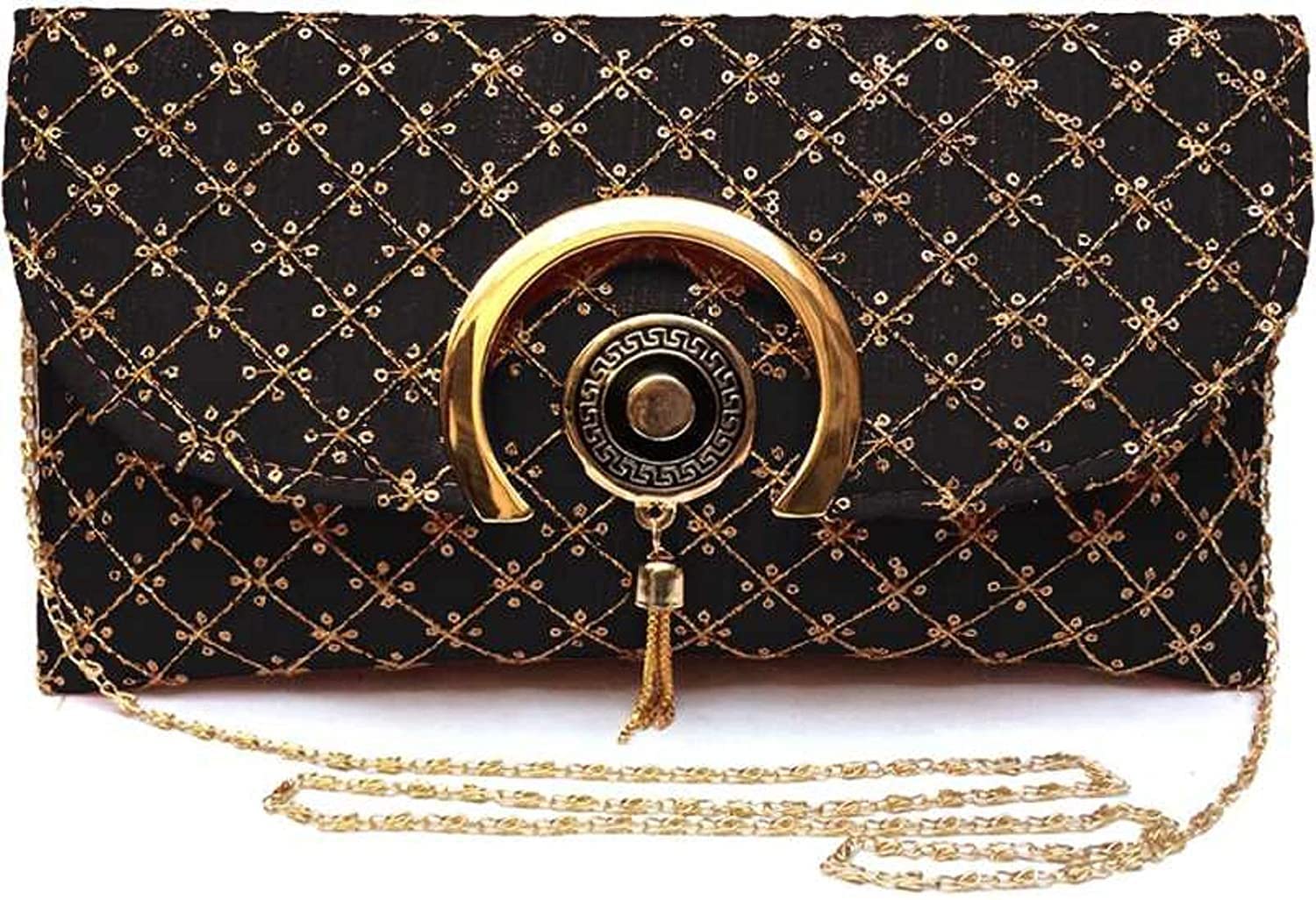 Prasiddhi Handheld Clutch Sling Purse (Black) (B09RPXLRTD) Amazon Price History, Amazon Price Tracker