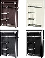 Vista 166 de 67" Portable Wardrobe Closet, Wardrobe Closet for Hanging Clothes with 2 Hanging Rods, 12 Clothes Storage Organizer Shelves, Non-Woven Fabric Grey