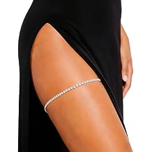 Rhinestone Thigh Garter Jewelry Silver Thigh Leg Chain for Women
