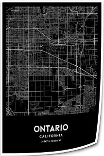 Zhumendi Ontario Vintage Map Poster Ontario Street Prints California Map of United States Posters Art Deco Vertical Artwork Painting Canvases (8.00''x12.00'',Unframed)