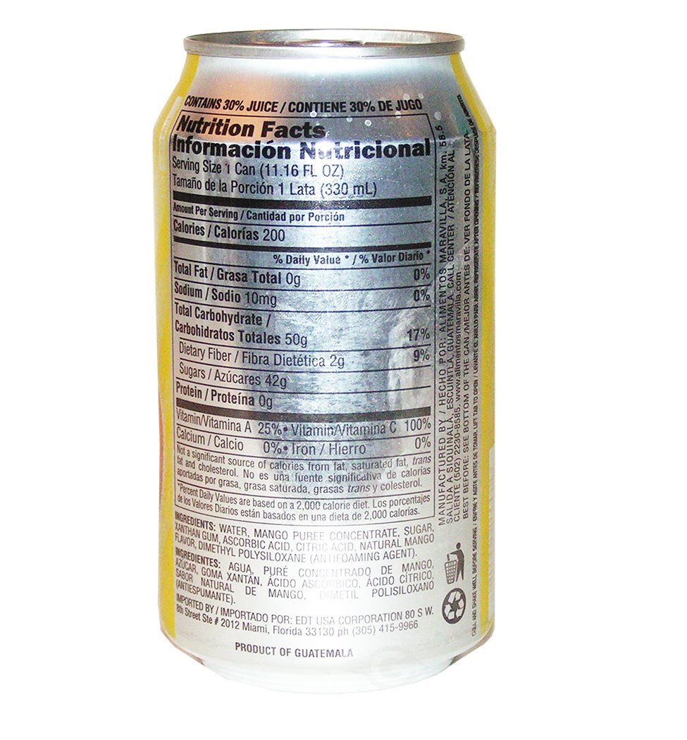 Del Frutal Mango Nectar 11.16 oz - Sabor Mango (Pack of 6)