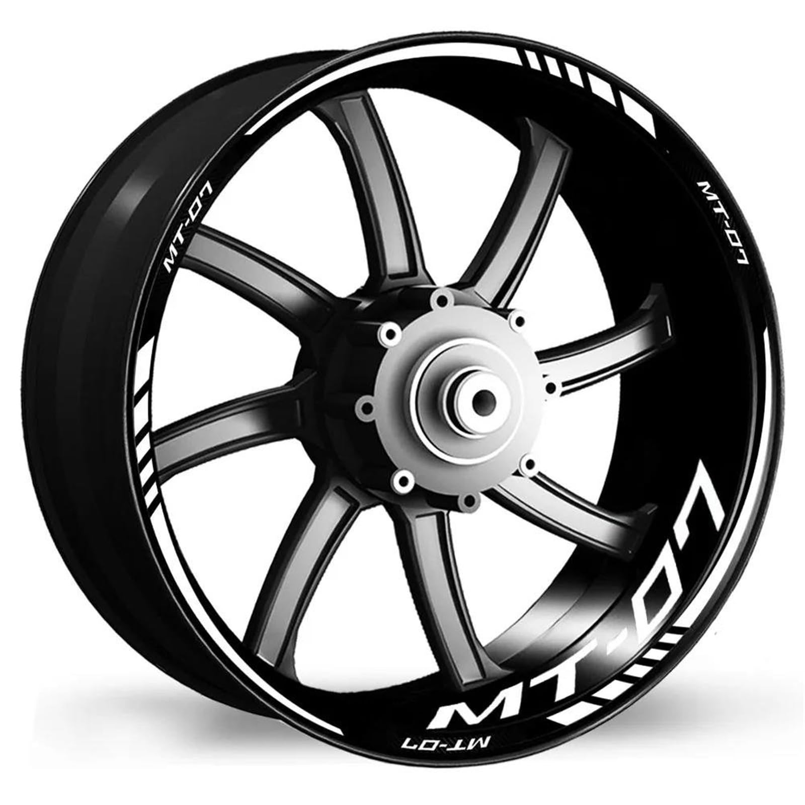 Aufkleber Motorrad Motorrad-Felgenaufkleber Für Yamaha MT-07 MT07 MT 07 Felgenaufkleber Nabenaufkleber Nachtreflektierend Dekorativ Wetterfeste Felgenaufkleber(Farbe 2)