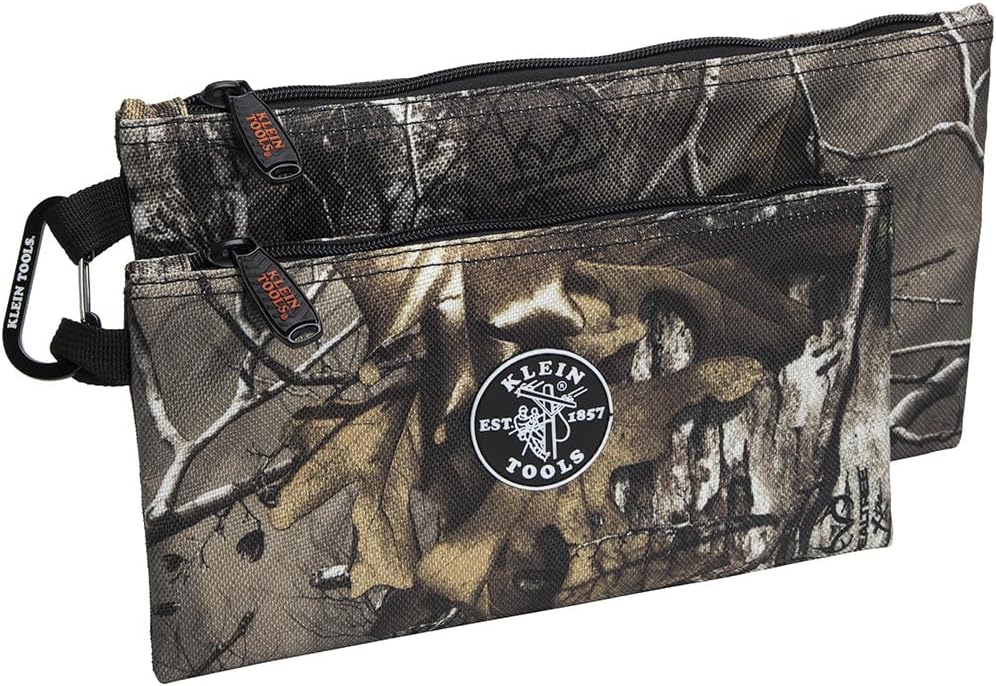 Klein Tools 55560 Zipper Bags, Camo Bags are 12.5 and 10-Inch, 1680d Ballistic Weave Camouflage 2-Piece