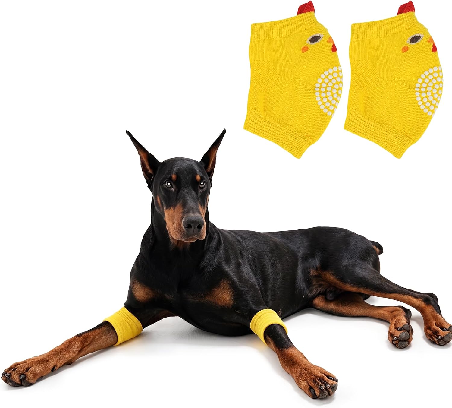 PAWsay Cute Dog Elbow Protectors Anti-Licking Sleeve for Dogs Front Leg Soft | Elbow Pads for Dog with Anti-slip Dots Breathable Joint Wraps for Wound Recovery Elbow Covers to Prevent Licking Rubbing 2pcs