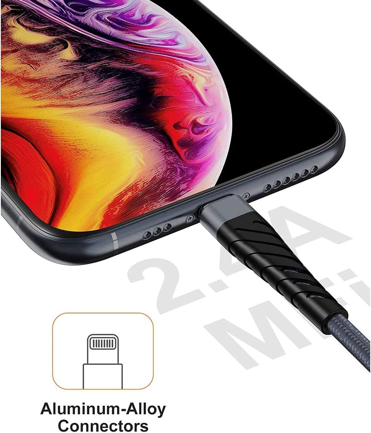Lightning cable apple mfi certified iphone charger 6ft 3pack iphone 11 pro Xs XR X 8 7 6s 6 plus max ipad cord fast usb accessories chargers