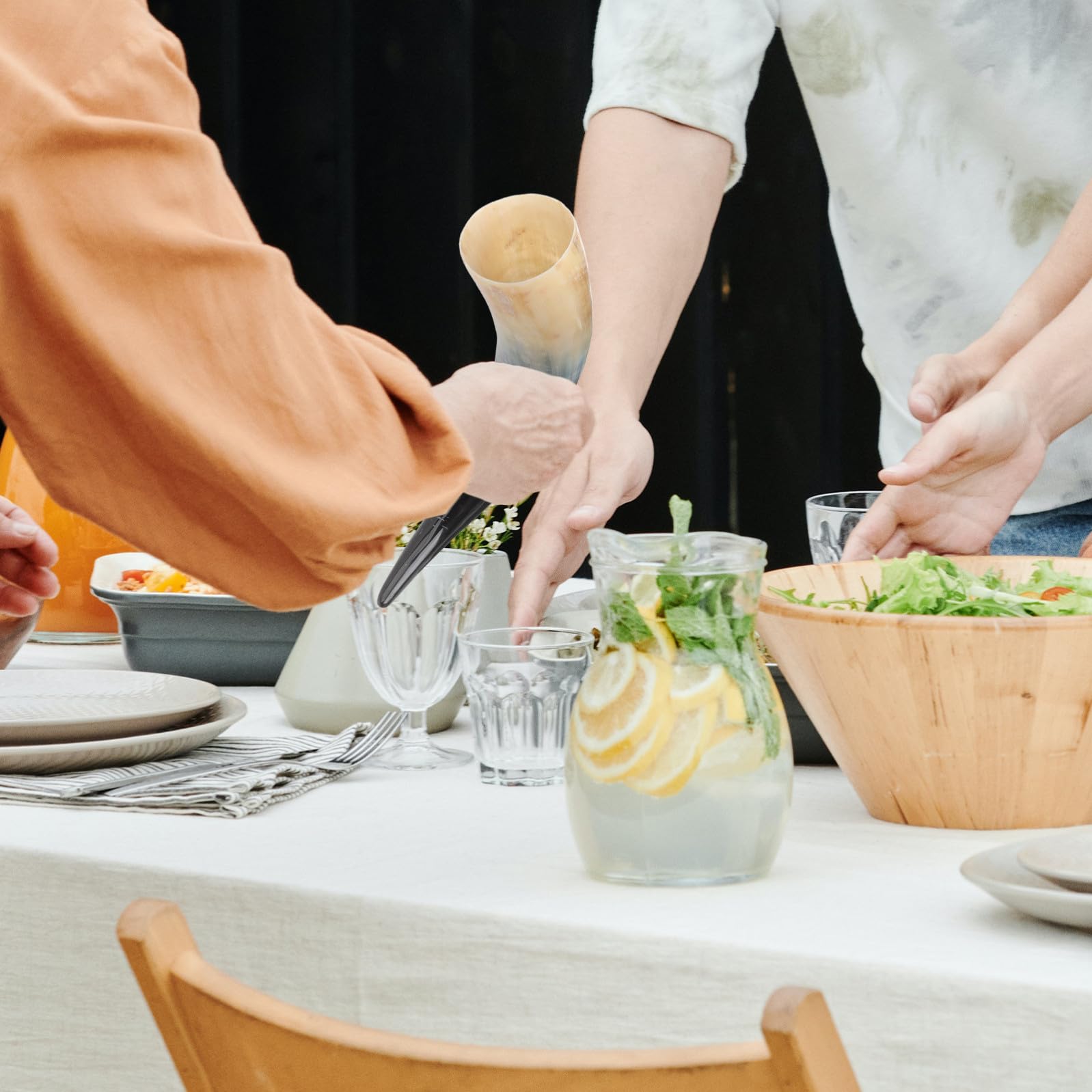 Boccale in Corno per Bere Vino e Birra, Decorativo e Pratico, Facile da Pulire, Realizzato a Mano Corno Naturale, per Famiglia e Amici