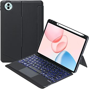 Bluetooth Backlit Keyboard Cover Keyboard Folio Case for Honor Pad 10 / Honor Tablet 10 12.1", Backlight & TrackPad Mouse & Detachable Keyboard