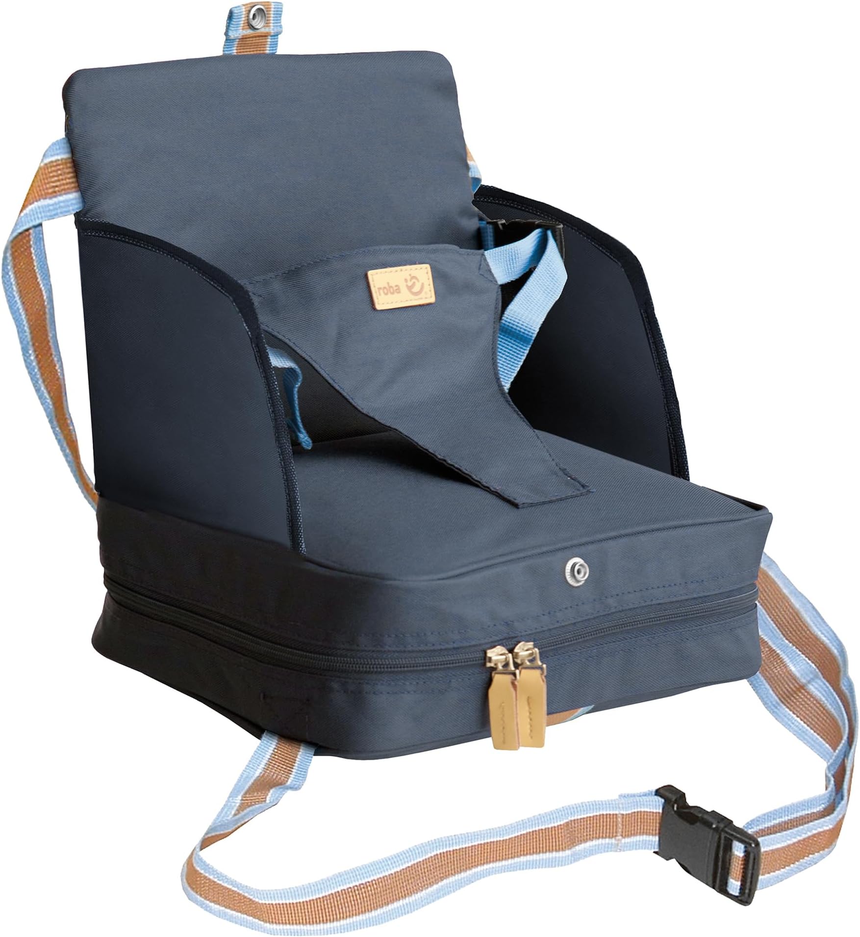 roba Booster Seat - Mobile Inflatable Child Seat with Raised Side Panels - Flexible Booster Seat for Home and Travel