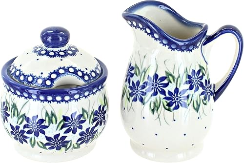 Miniatura 8 de Blue Rose Polish Pottery Daisy Surprise - Set de crema y azúcar