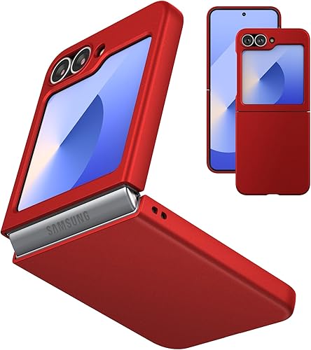 Miniatura 21 de Eastcoo Funda delgada para Galaxy Z Flip 5, parte trasera de policarbonato duro, sensación esmerilada, soporte de carga inalámbrica, ligera, a