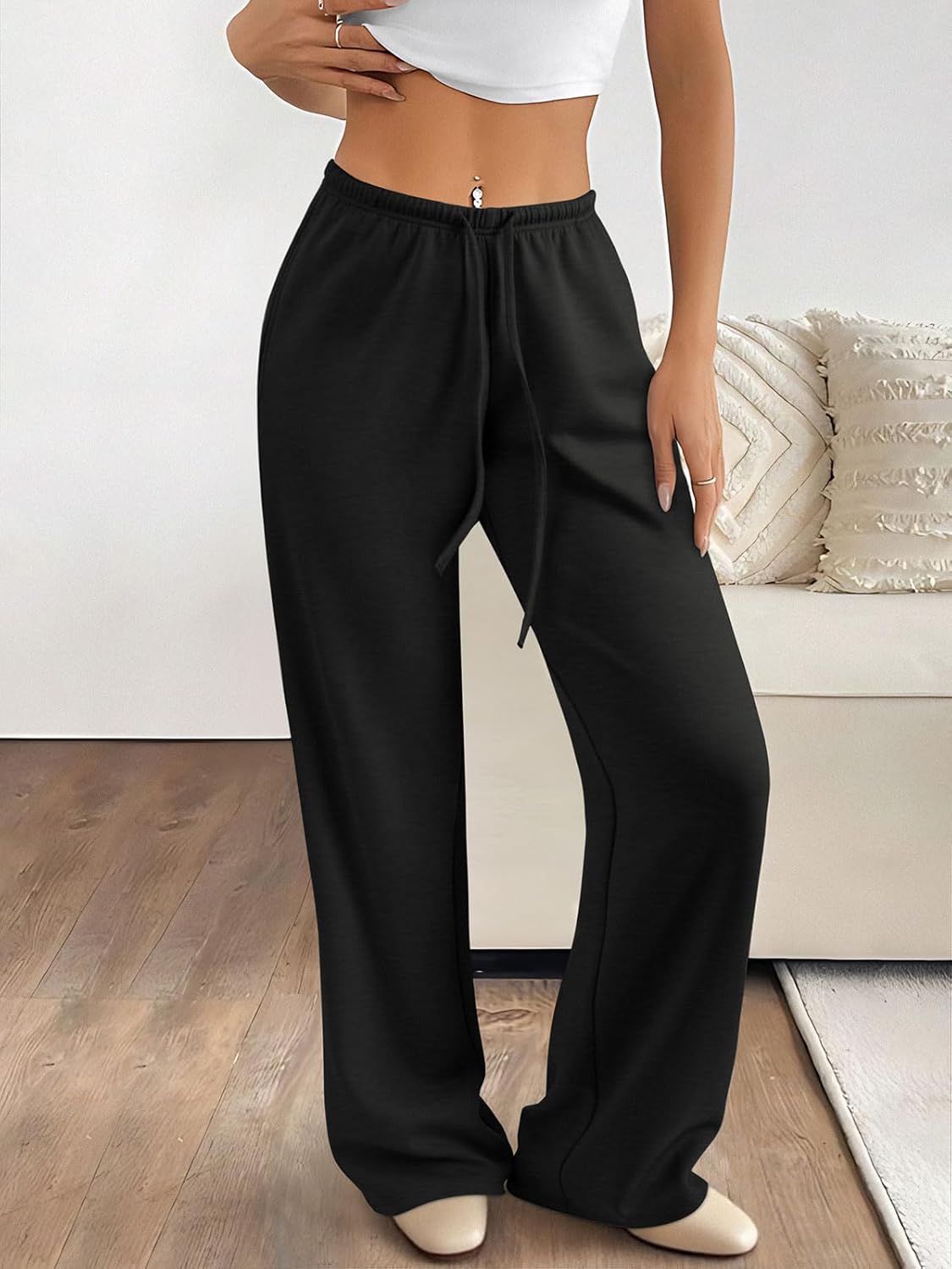 ATHMILE Womens Sweatpants Wide Leg Barrel Pants Baggy Joggers Low Waist Fall Fashion Winter Clothing Pockets 2026 - Image 5