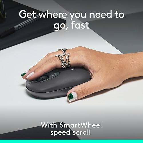 Miniatura 3 de Logitech Ratón POP inalámbrico con emojis personalizables, tecnología SilentTouch, desplazamiento de precisiónvelocidad, diseño compacto, Bluetooth,