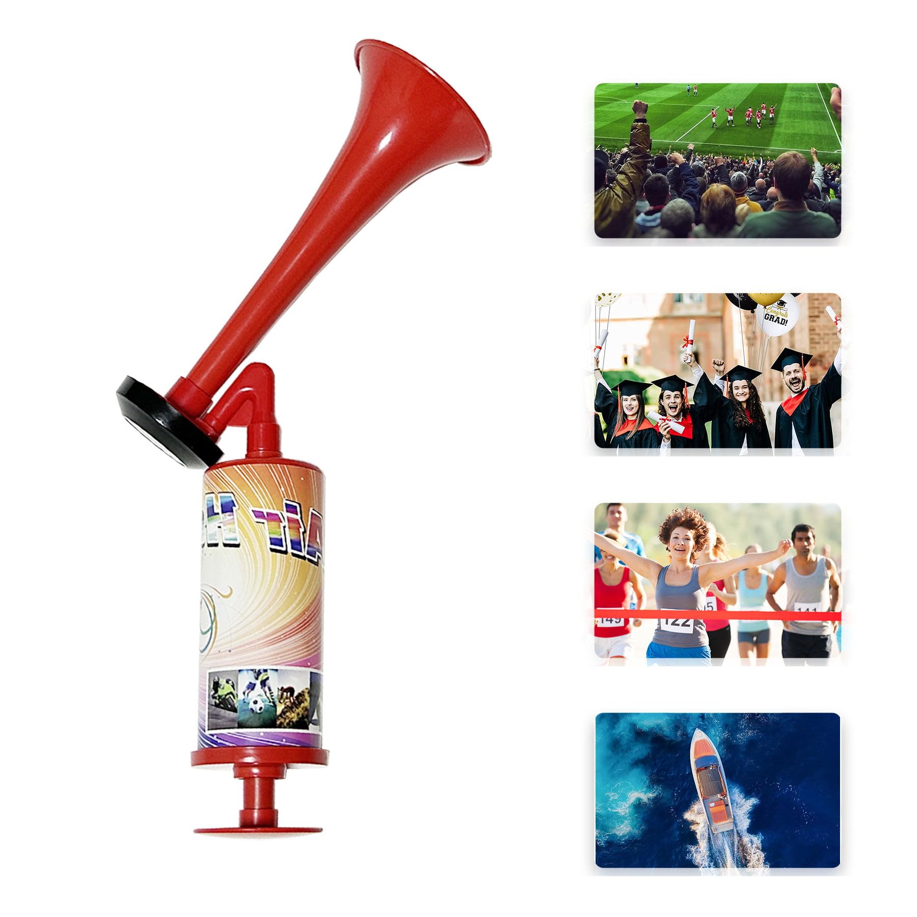 Hupe für Sportveranstaltungen, Handheld-Horn für Weltmeisterschaft, Abschlussfeier, Geburtstag, Hochzeitsfeiern, 10 Stück