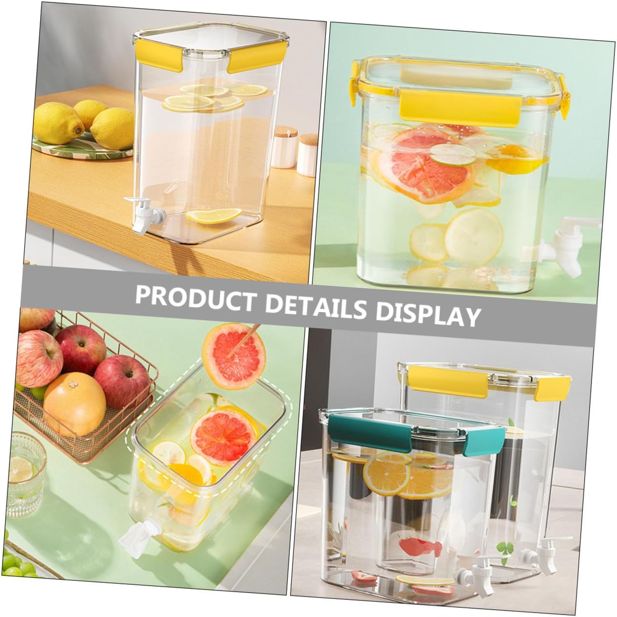 PRETYZOOM 2pcs 4.5l Beverage Dispenser Set with Spigot Water Dispenser for Parties Multi-use Juice Container Household Liquid with Lid