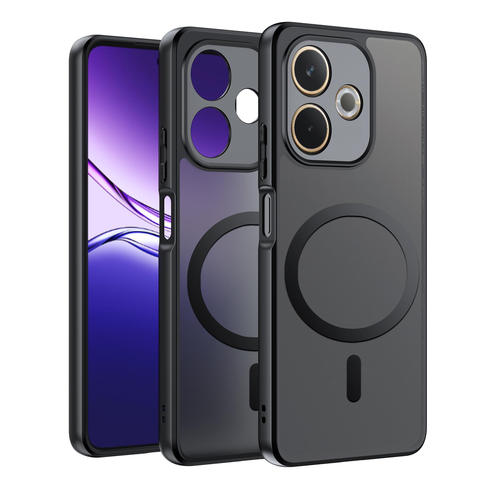 SEAHAI Case For OPPO A5 Pro 5G/4G, Ultra Thin Premium Soft Silicone Phone Cover With Thickened Camera Protection Design, Shockproof TPU Bumper Fashion Case Cover - Black