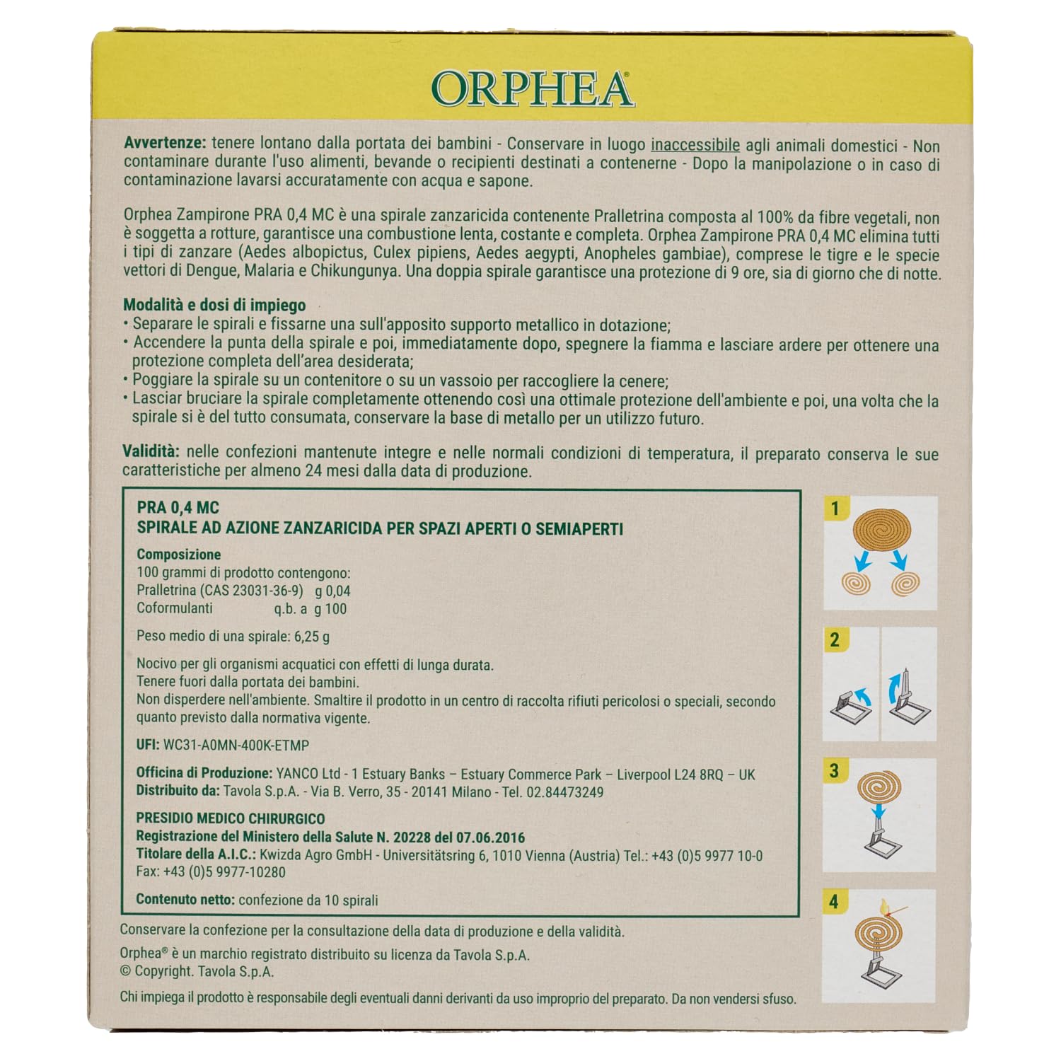 Spirali Insetticida Zanzaricida Fibre 100% Vegetali Confezione 10 Pezzi