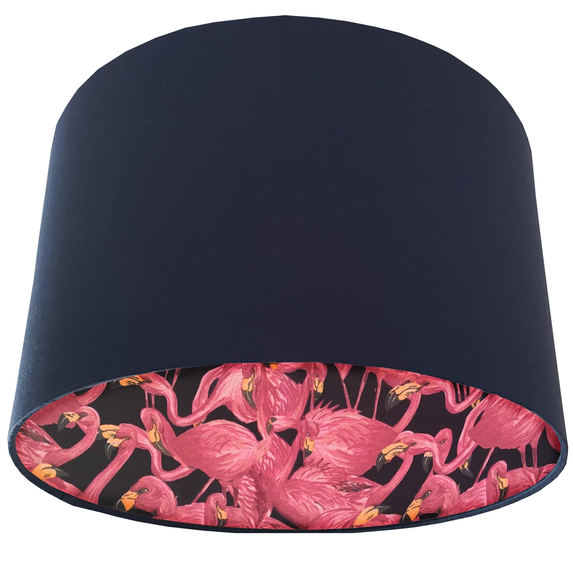 Tropical Flamingo Pink Light Shade with Choice of Colour Lining (Blue)