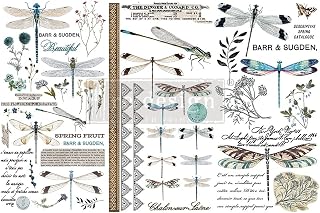 Redesign with Small Transfers Spring Dragonfly 3 Sheets,6"x12" 655350653392