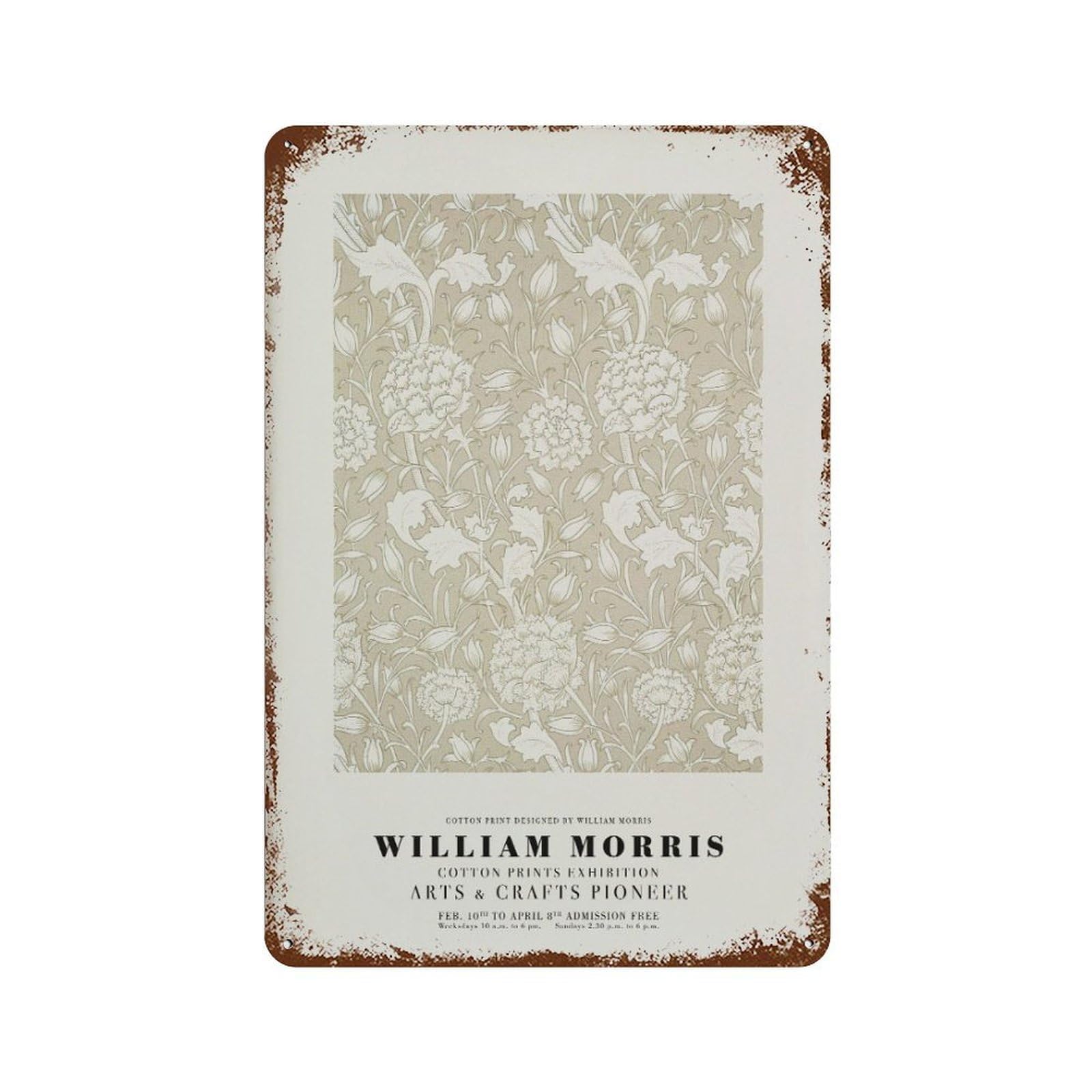 xiaoxiaoshen William Morris Floral 19th Century Botanical Wall Decor Art Metal Tin Poster Modern Home Decor Art Home Bar Shop Decorations Vintage Sign 30x20cm