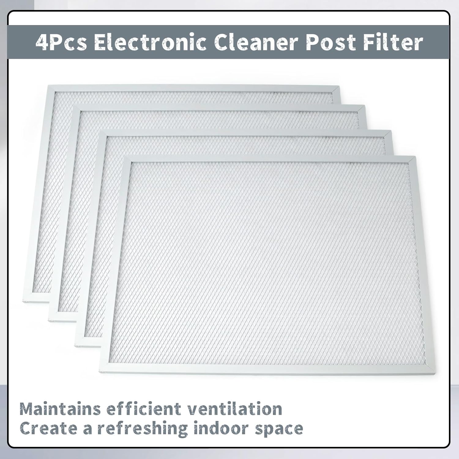 4Pcs 50000293-002 Post Filter Compatible with HoneyWell Electronic Cleaner F300E F300A F50F F58F Series 16" x 25" Equipment Models Replacement Parts 16" x 12.5"