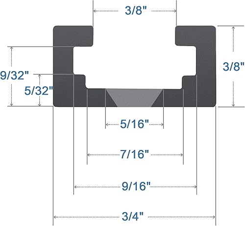 Miniatura 4 de Pista en T de aluminio de 48 pulgadas para carpintería - Perfil de doble corte universal con agujeros de montaje preperforados - Carpintería y