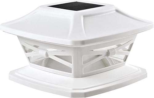 Davinci Lighting - Lámpara solar Flexfit para exteriores con base para postes de madera de 4 x 4, 5 x 5 y 6 x 6 pulgadas, luz LED brillante, color