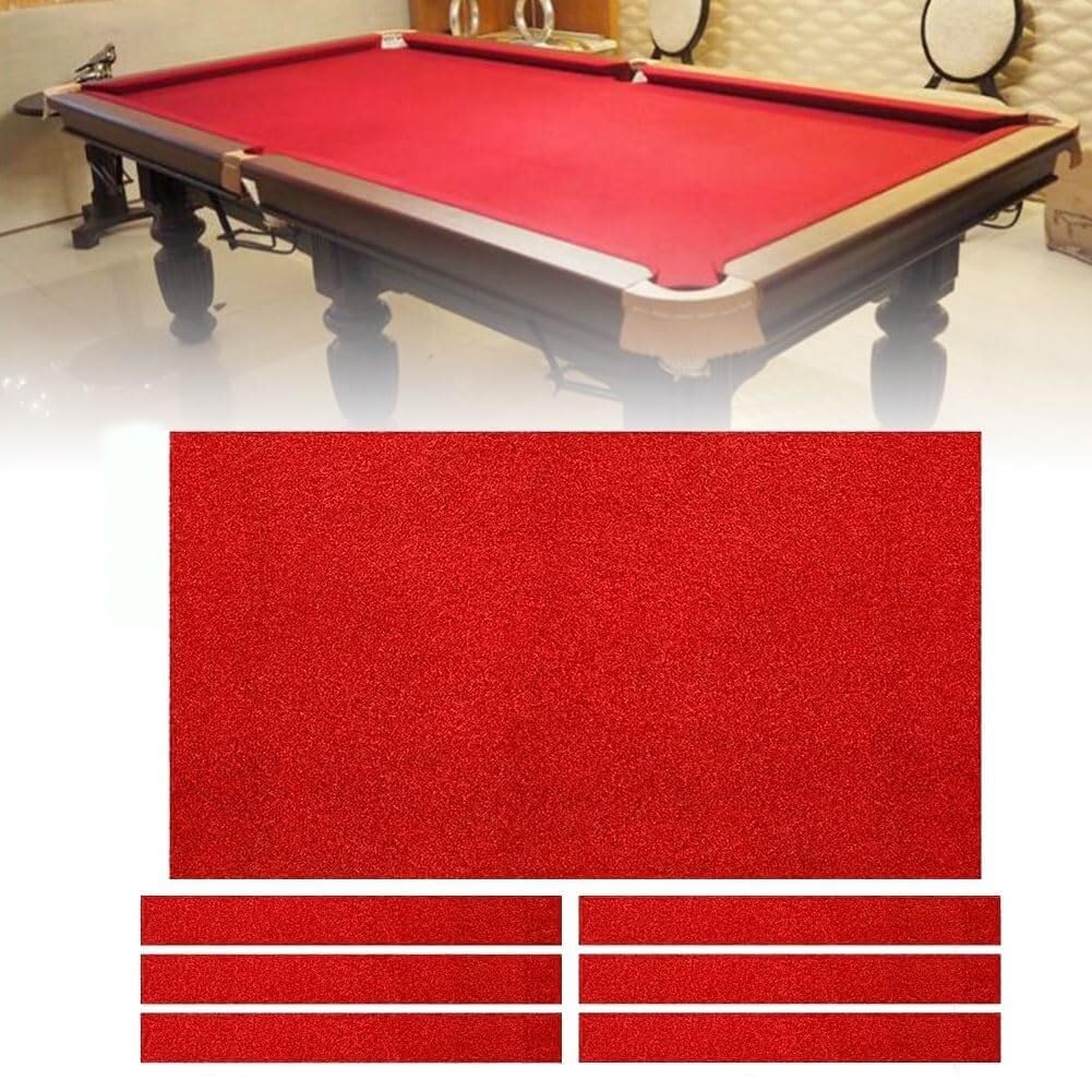 7ft 8ft 9ft Billardtuch Billardtisch Bezug Mit 6 Stoffstreifen Strapazierfähiges Billiards Cloth Schneidbar Kein Pilling Einfach Zu Verwenden Snookertisch Tuch Filz Billard Zubehör(Stil 1,8FT)