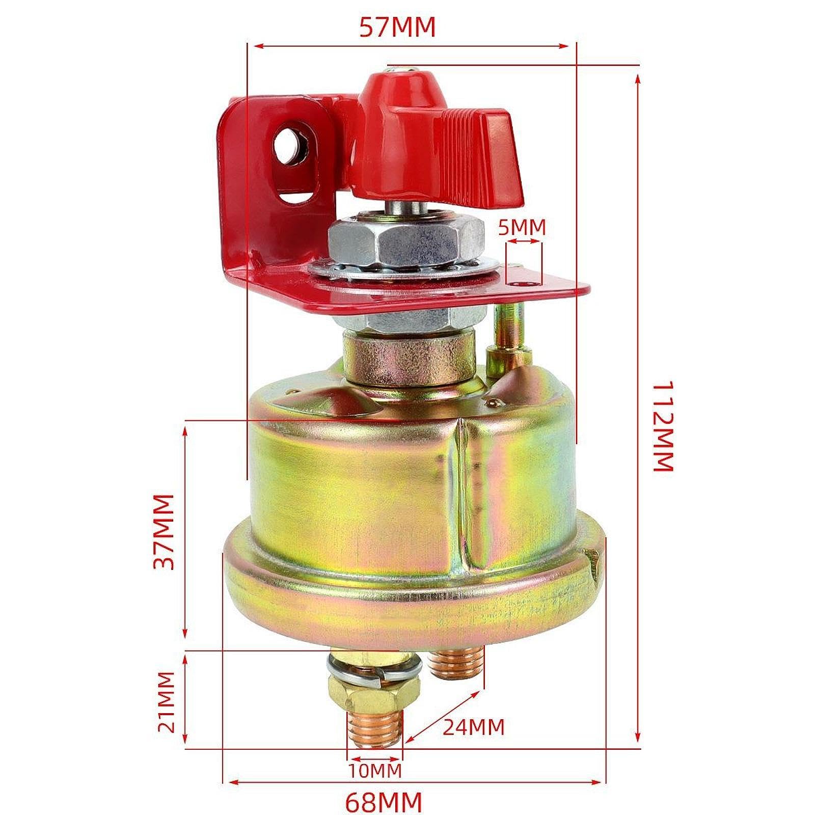 Interruptor de Batería Desconectador de Corriente para Automóvil Aislador Práctico Pieza Sólida Resistente Diseño Compacto Y Eficiente Adecuado, con Bloqueo Fijo