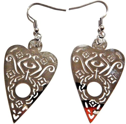 Recorte Ouija Junta Planchette Pendientes de metal colgantes en ganchos franceses espiritismo oculto gótico, Metal