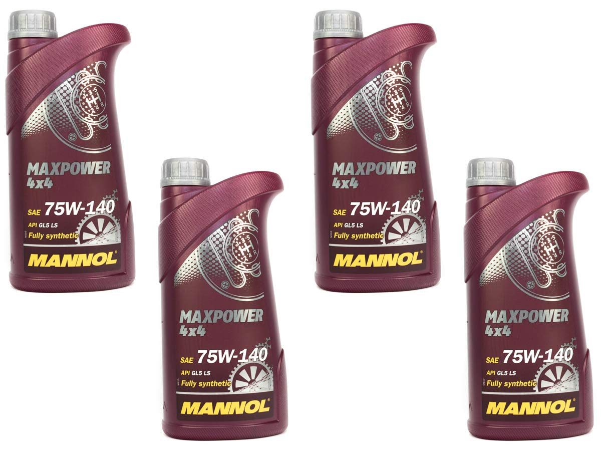 MANNOL Olio per ingranaggi Maxpower 4 x 4 75W-140 API GL 5 LS 4 pezzi da 1 litro
