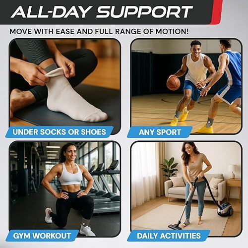 Miniatura 5 de SS SLEEVE STARS - Tobillera para lesiones en los ligamentos y esguinces, alivio de fascitis plantar y tendinitis de Aquiles, para mujeres y hombres,