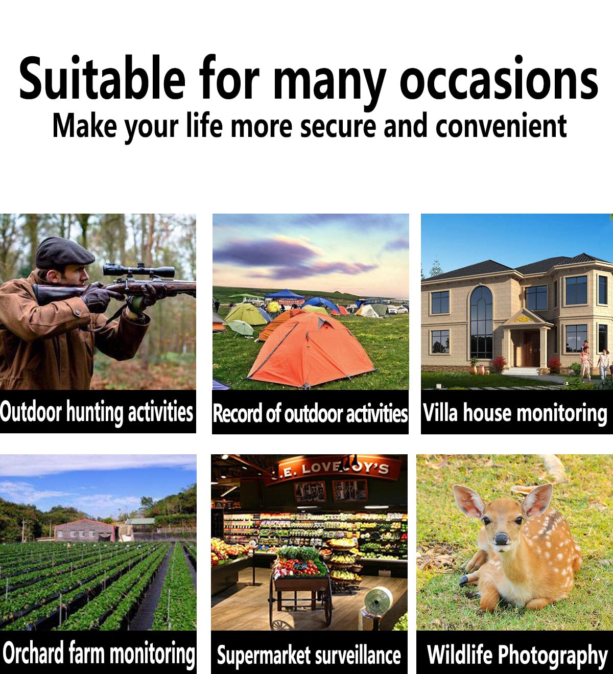 48MP 4K 30fps Wildlife Camera with Mobile Phone Transmission, Motion Sensor, Night Vision, WiFi, 120° Detection Angle, 0.2s Fast Trigger, IP66 Waterproof for Wildlife Monitoring and Home Security