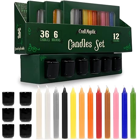 36 Piece Wiccan Penny Candle Spells Kit, Ritual Candles, Tea Lights, Mini Candles