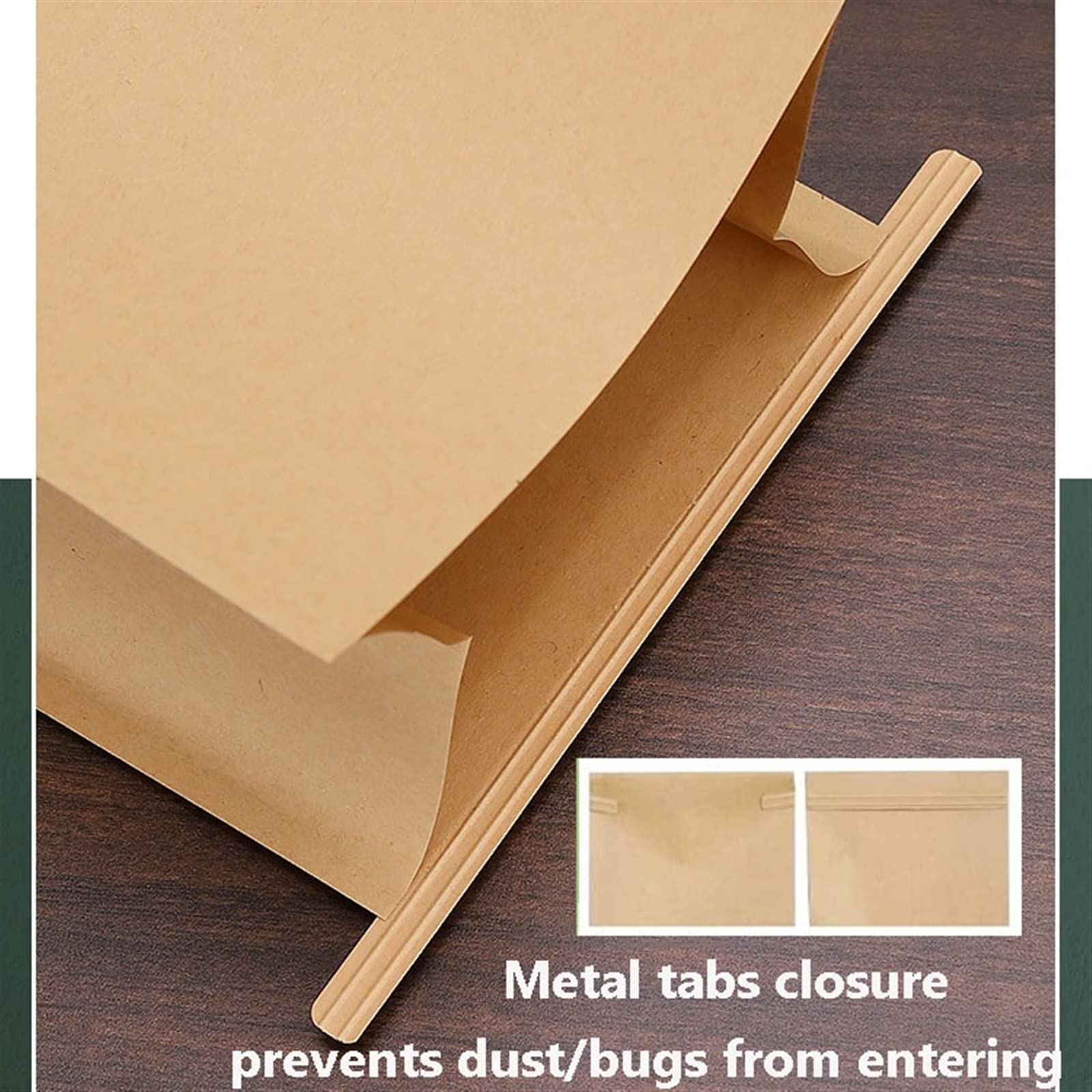 Bolsas de Pan con Ventana, 50 Bolsas de Papel Kraft con Ventana Frontal y Cierre metálico for Alimentos, Color marrón, Varios tamaños.(33 * 16 * 11cm)