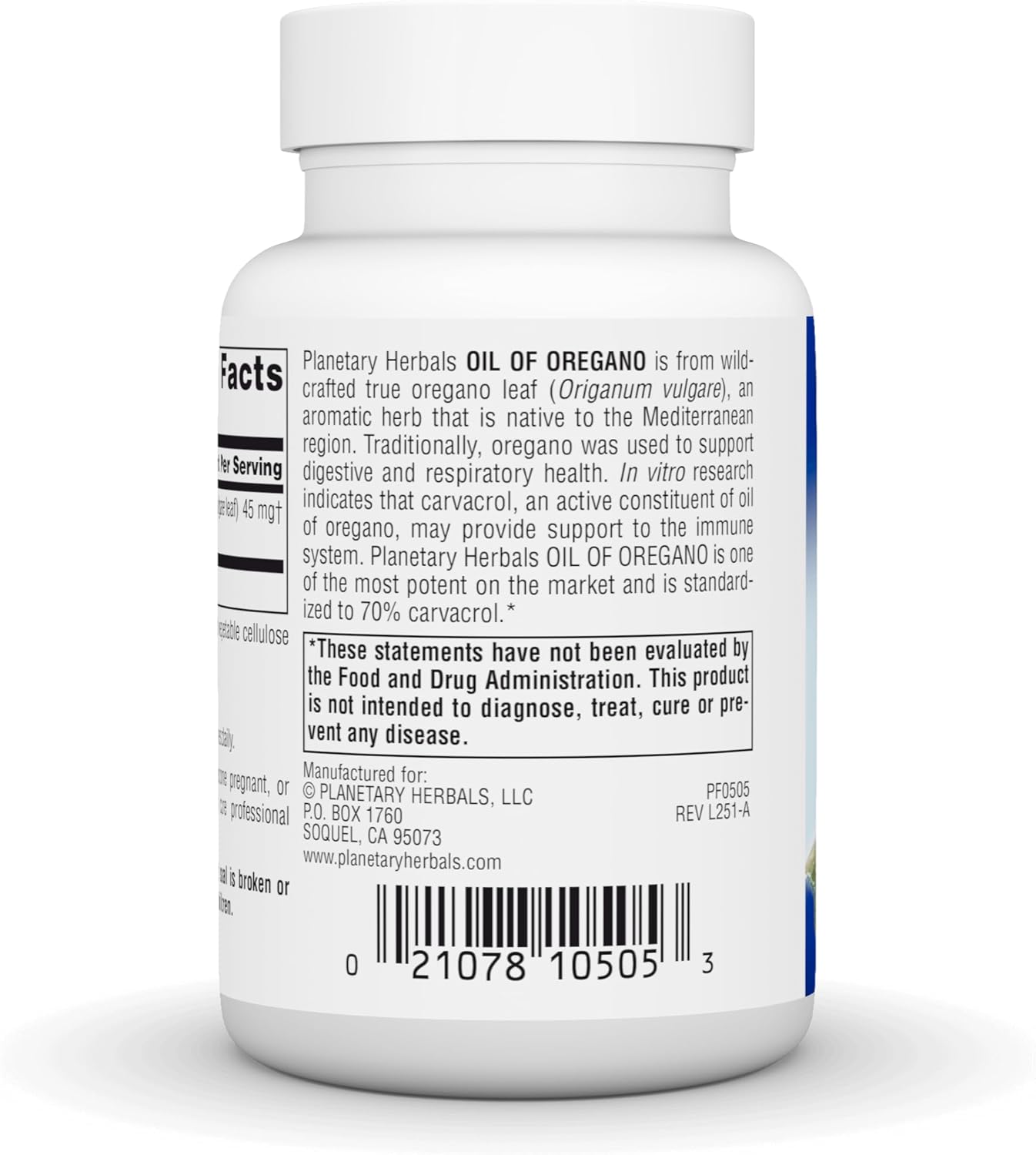Planetary Herbals Oil of Oregano, May Provide Support To The Immune System,60 Vegetarian Capsules