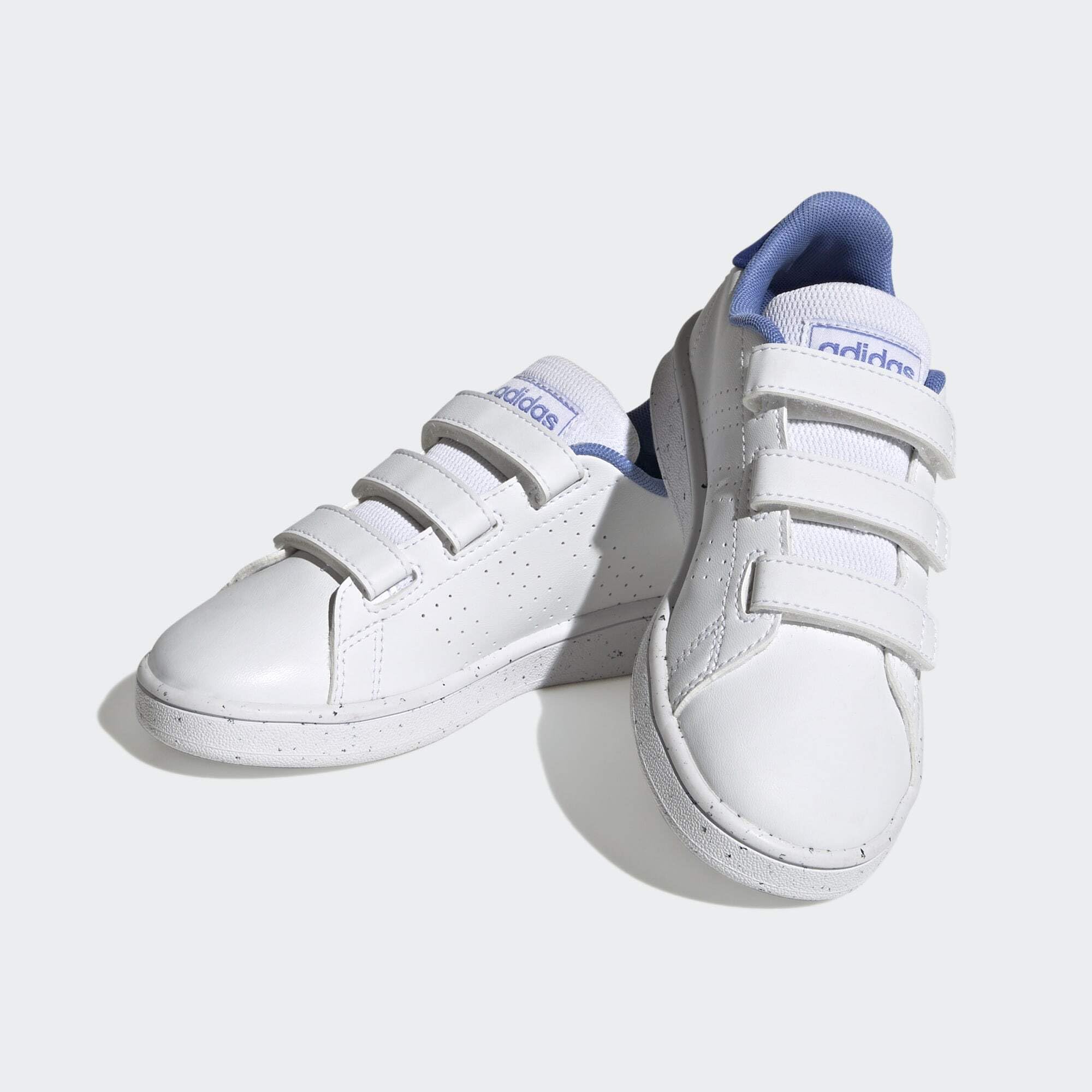 Adidas Unisex - Bambini Advantage Lifestyle Court Hook-And-Loop Shoes, Cloud White/Cloud White/Blue Fusion, 34 EU