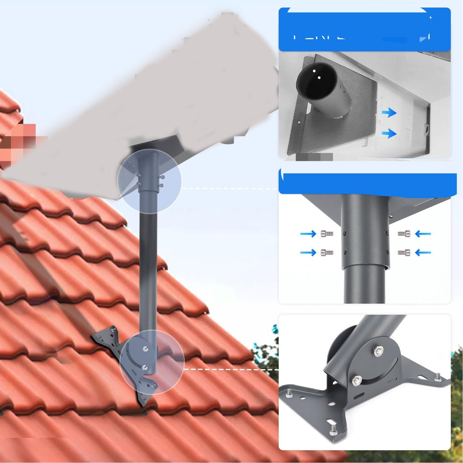 Gen 3 Kit de Support de Toit Lourd pour L'antenne en Liaison étoilée, Conception Réglable, Installation Facile avec Tout Matériel et Instructions, Matériau en Acier en Alliage