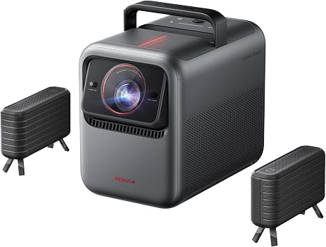 Nebula X1S Bundle 4K Laser Projector, 6,000 ANSI Lumens, 56,0001 Dynamic Contrast, 4.1.2 Surround Sound with Satellite Speakers, All-Glass Lens, Optical Zoom, Dolby Vision, GTV, AI Spatial Adaptation