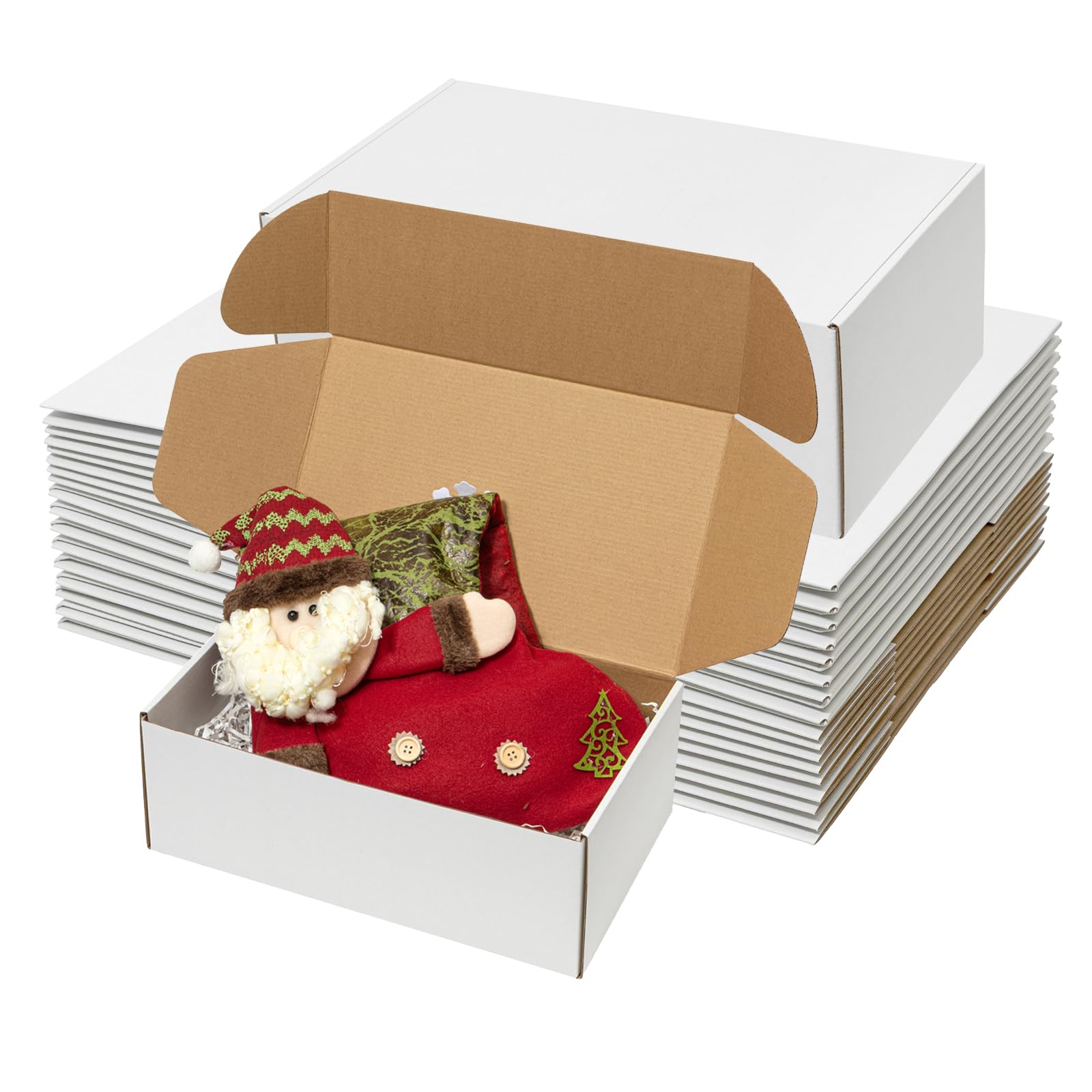 Wowxyz 14x8x5" Shipping Boxes 20 Pack White Corrugated Cardboard Box