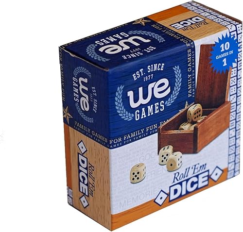 Miniatura 5 de WE Games Caja de dados de madera con 8 dados de madera redondeados - Instrucciones para 10 juegos de dados