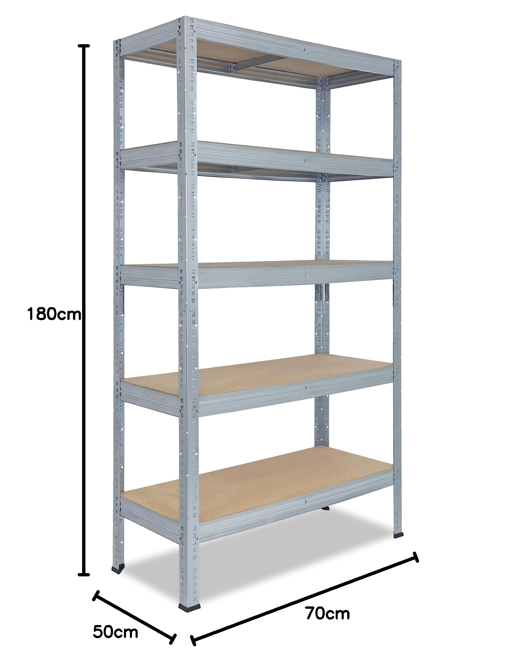 shelfplaza® 180x70x50cm Pro Étagère Charge Lourde galvanisé/Etagere Metal 5 Plateaux/capacité d' étagere métallique 200kg / Meuble Etagere Rangement Garage/etageres Rangement Atelier